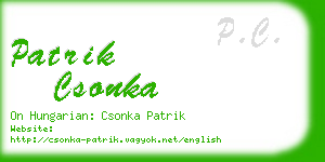 patrik csonka business card